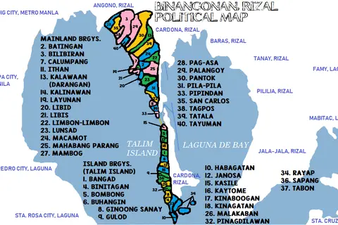 Map: Binangonan Rizal Political Map