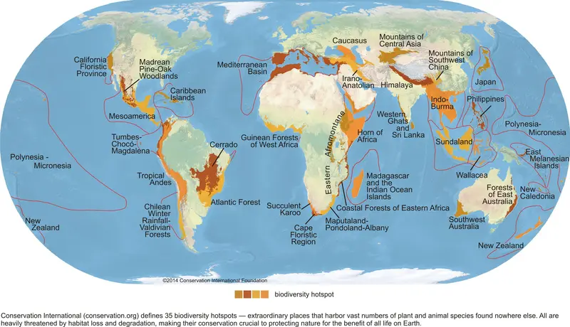 Map: Biodiversity Hotspots Map