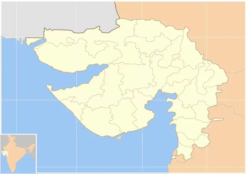 Map: Blank Map Gujarat State and Districts