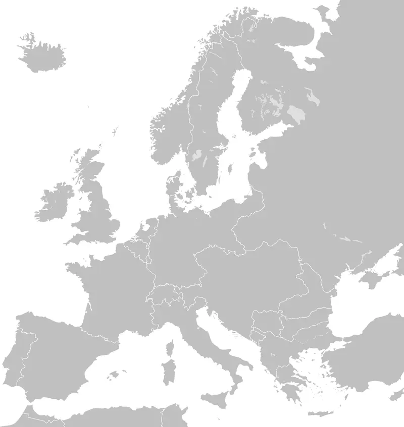 Map: Blank Map of Europe 1890