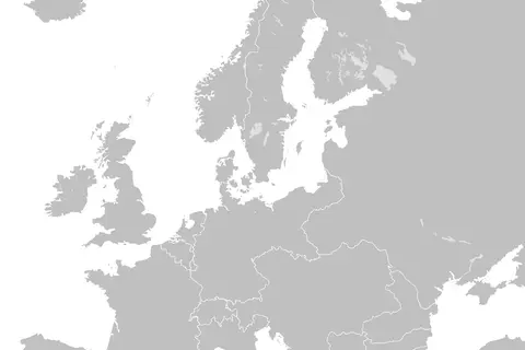 Map: Blank Map of Europe 1890