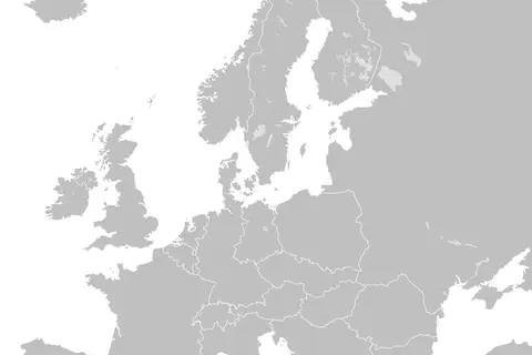 Map: Blank Map of Europe 19561990
