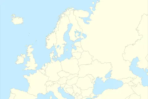 Map: Blank Map of Europe Atelier Graphique Colors with Kosovo