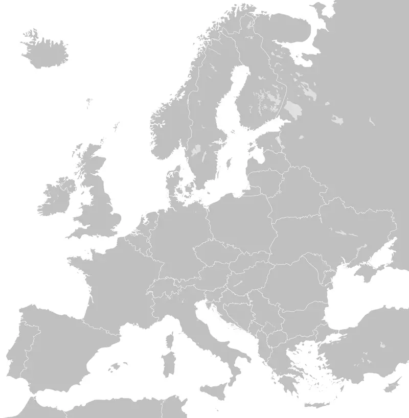 Map: Blank Map of Europe Cropped