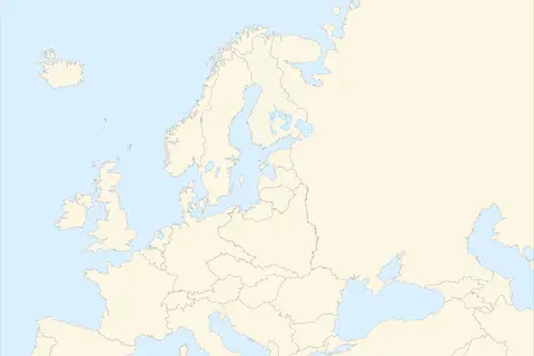 Map: Blank Map of Europe in 1920