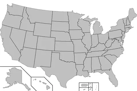 Map: Blank Map of the United States