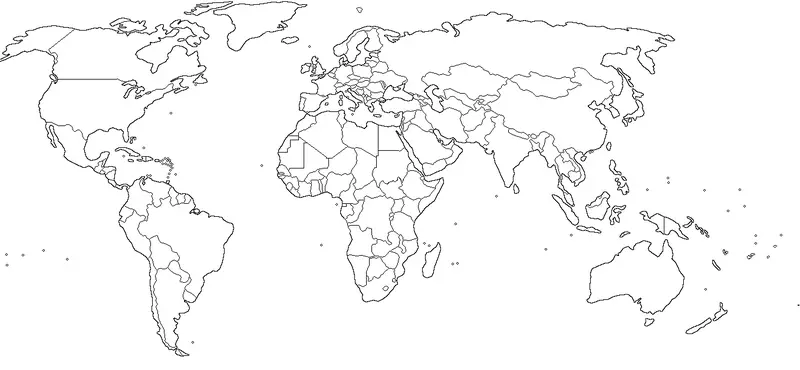 Map: Blank Map Political World Territories