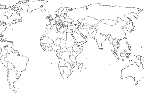 Map: Blank Map Political World Territories