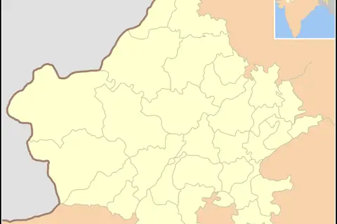 Map: Blank Map Rajasthan State and Districts