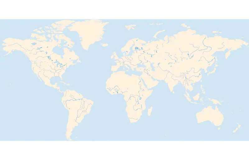Map: Blank Map World Rivers