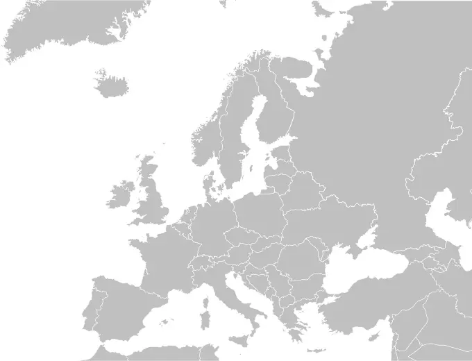 Map: Blank Political Map of Europe