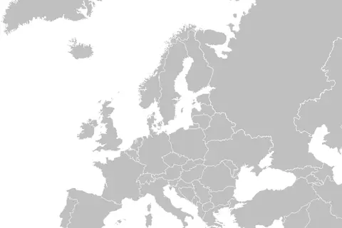 Map: Blank Political Map of Europe