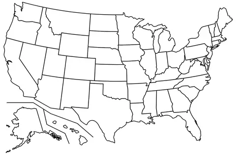 Map: Blank Us Map Borders
