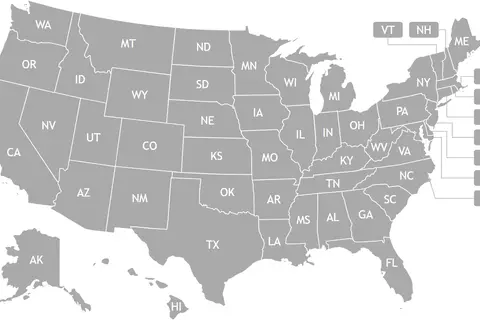Map: Blank Us Map with Labels