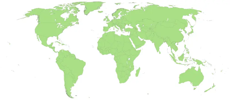 Map: Blank World Map Green Color