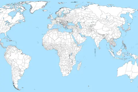 Map: Blank World Map with All Administrative Divisions