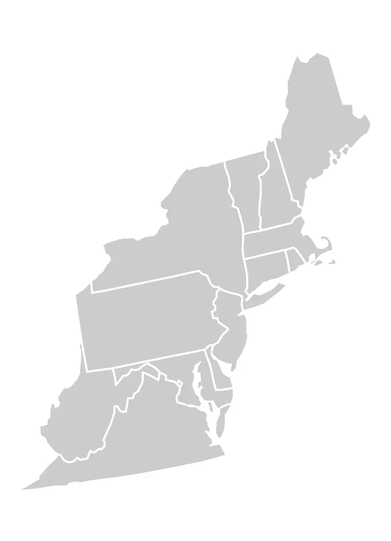 Map: Blankmapusanortheast