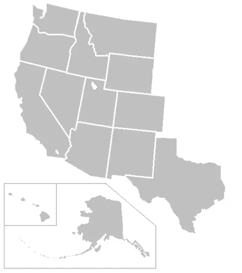 Map: Blankmapusastateswest