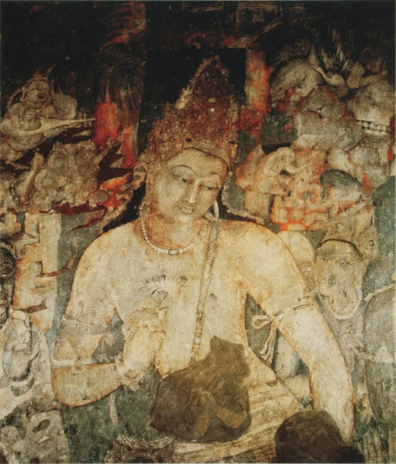 Map: Bodhisattva Padmapani Cave 1 Ajanta India