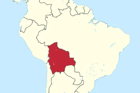 Map: Bolivia in South America Mini Map Rivers