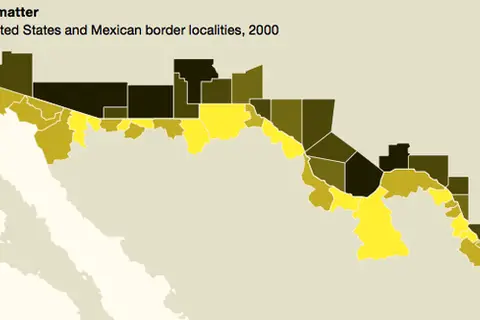 Map: Border Matters: a Comparison of Human Development Index Scores Along the US-Mexico Border