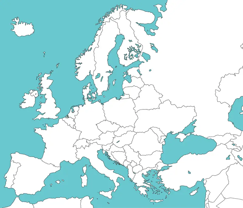 Map: Borders Europe Map Hd