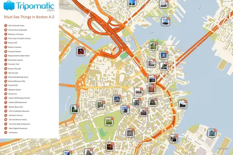 Map: Boston Printable Tourist Attractions Map