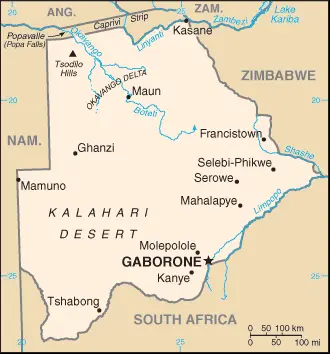 Map: Botswana Map