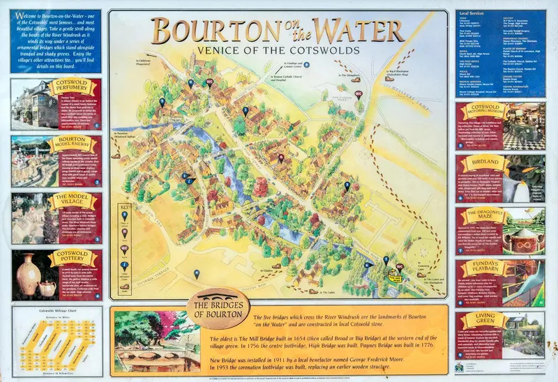 Map: Bourton on the Water Map 7909
