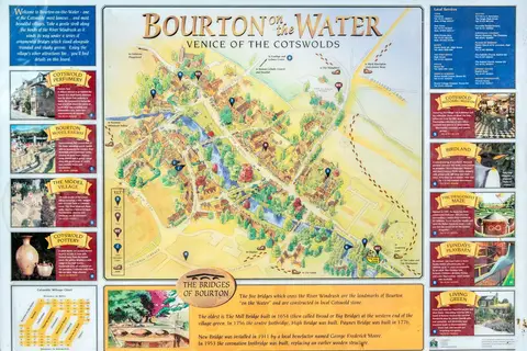 Map: Bourton on the Water Map 7909
