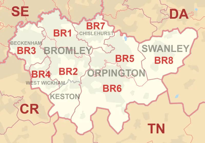 Map: Br Postcode Area Map