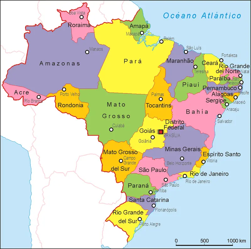 Map: Brasil Administrative Map Es