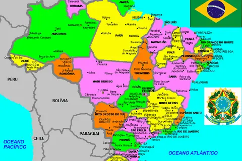 Map: Brazil Political Map Pt