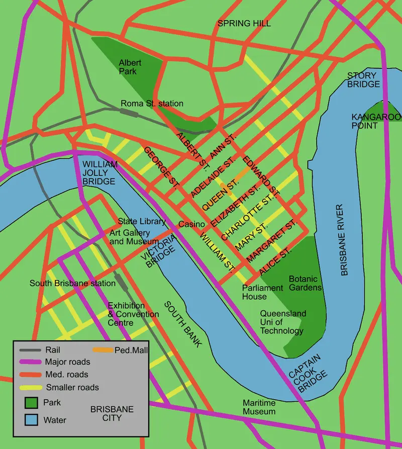 Map: Brisbane Map of City Cbd