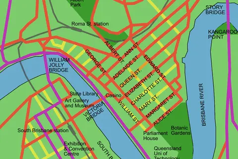 Map: Brisbane Map of City Cbd