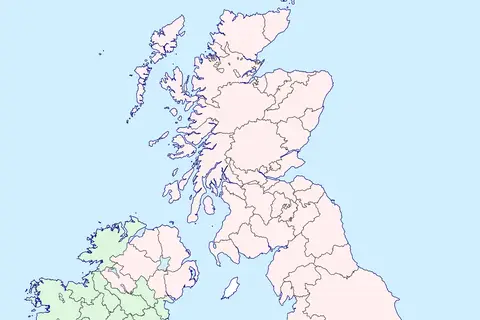 Map: British Isles Map Showing Uk Republic of Ireland and Historic Counties