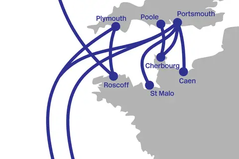 Map: Brittany Ferries Route Map