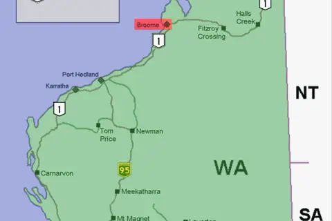Map: Broome Location Map in Western Australia