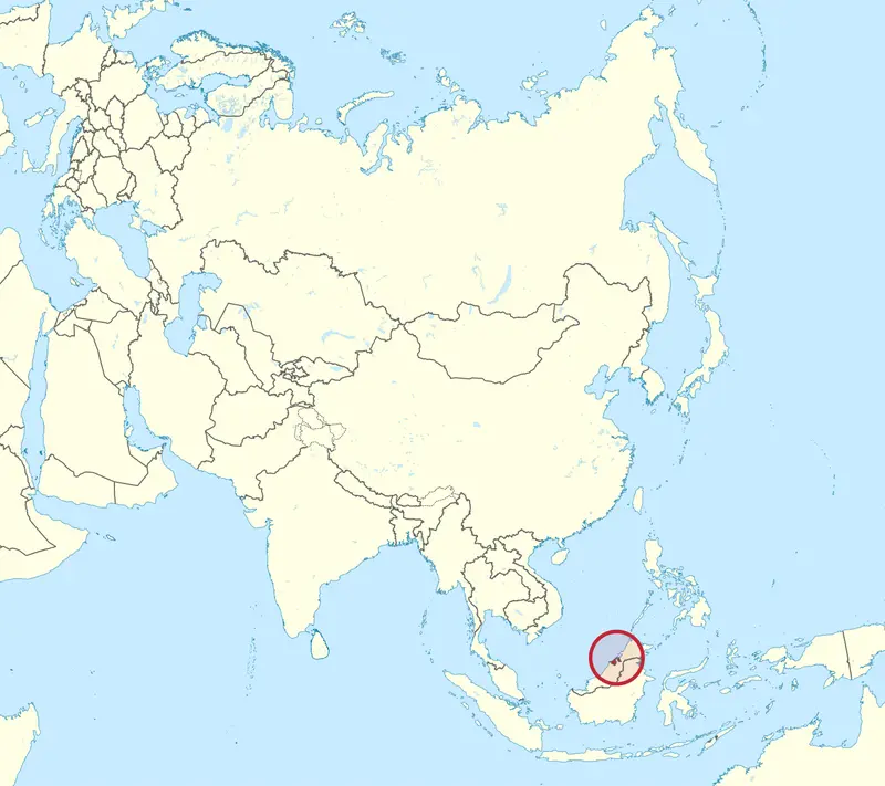 Map: Brunei in Asia Mini Map Rivers