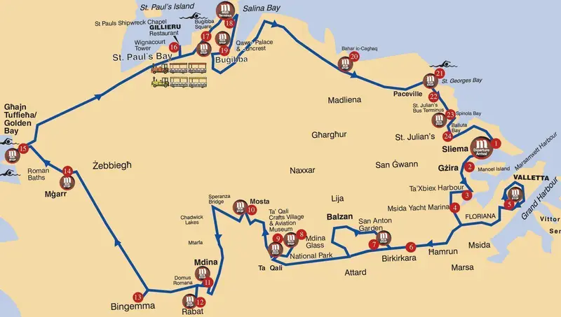 Map: Busmapmaltasightseeingnorth