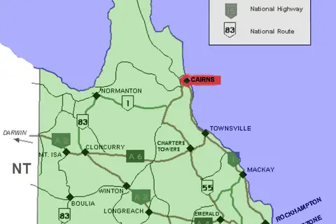 Map: Cairns Location Map in Queensland