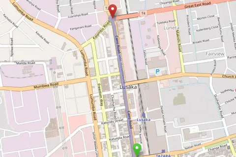 Map: Cairo Road Lusaka Zambia Openstreet Map