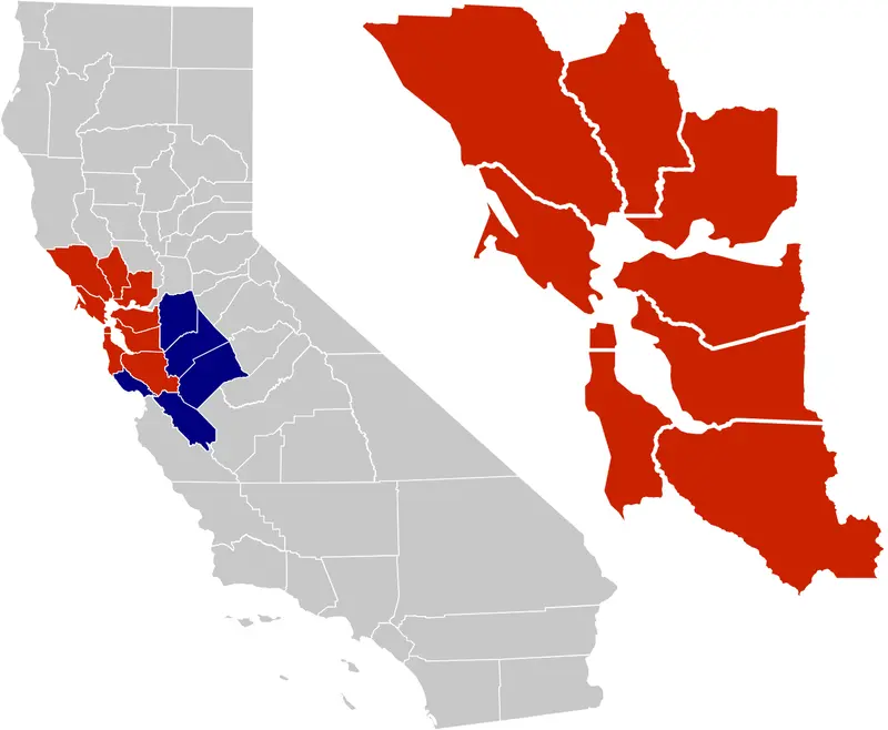 Map: California Bay Area County Map