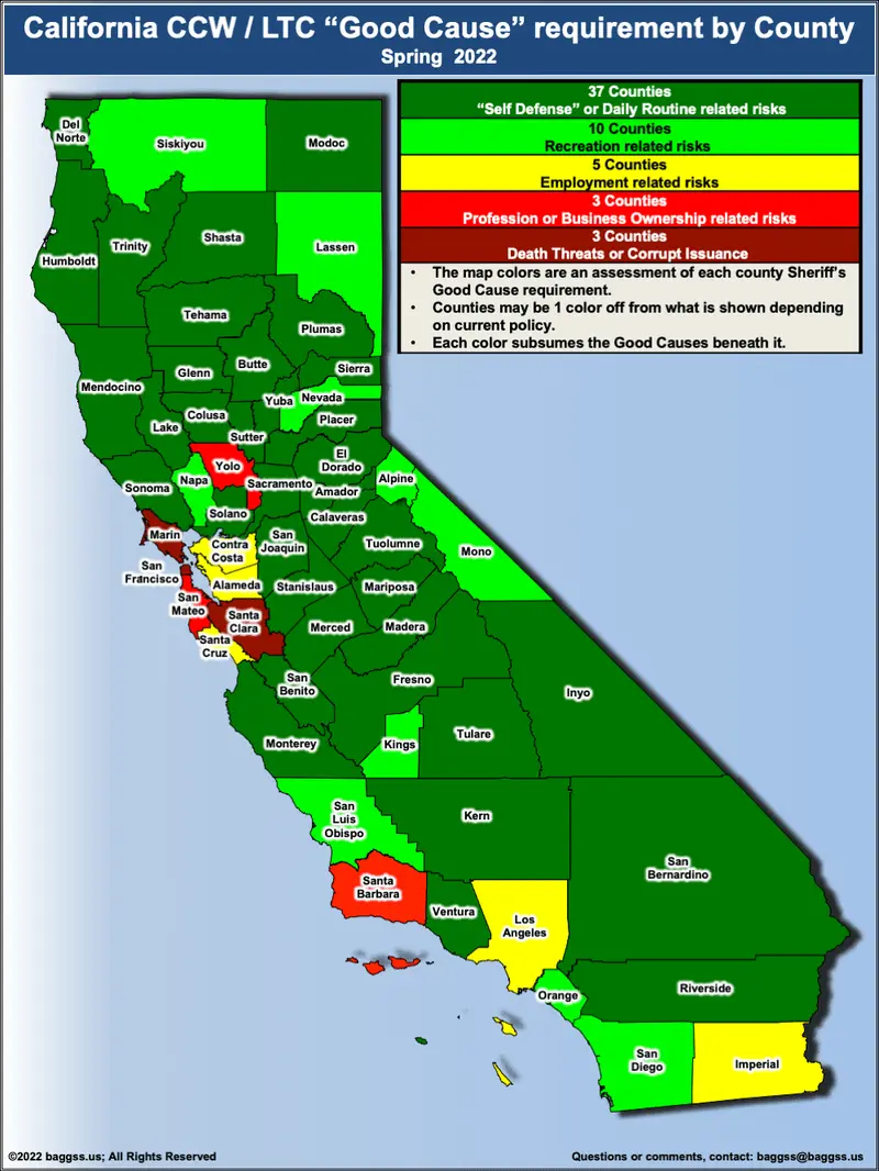 Map: California Ccw Issuance Map