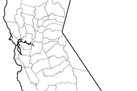 Map: California Counties Outline Map