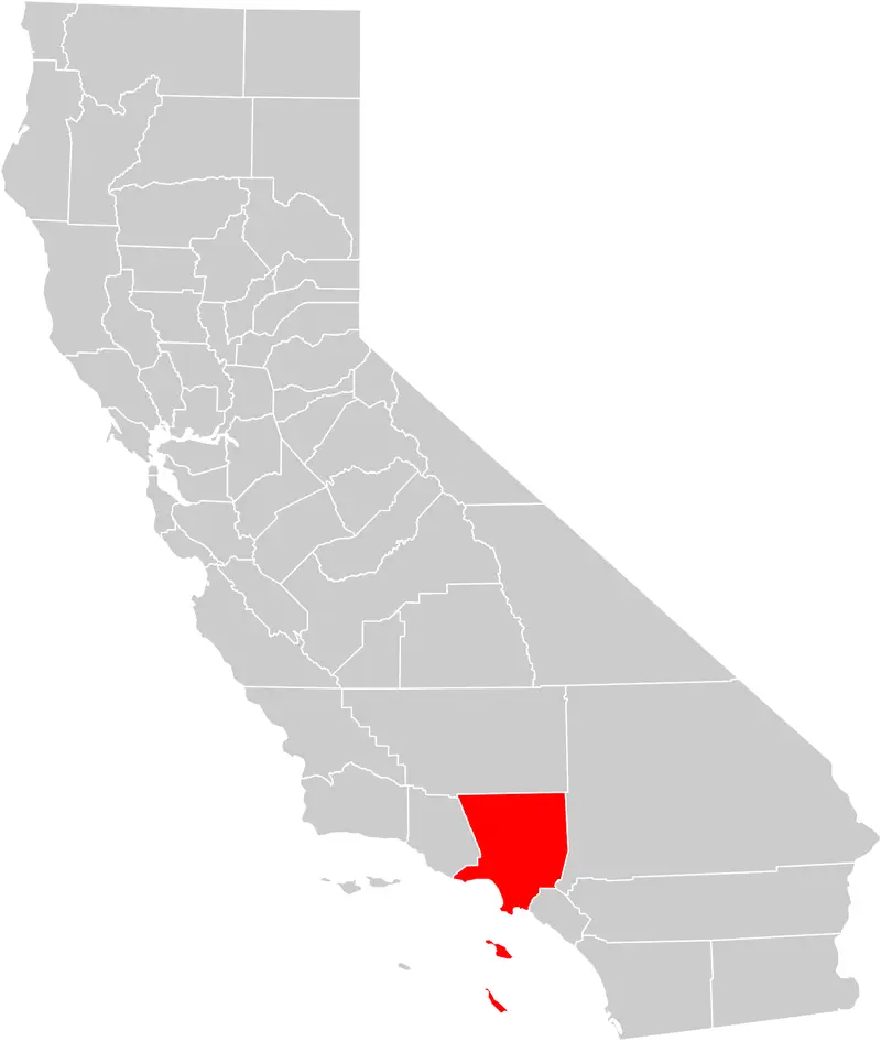 Map: California County Map Los Angeles County Highlighted