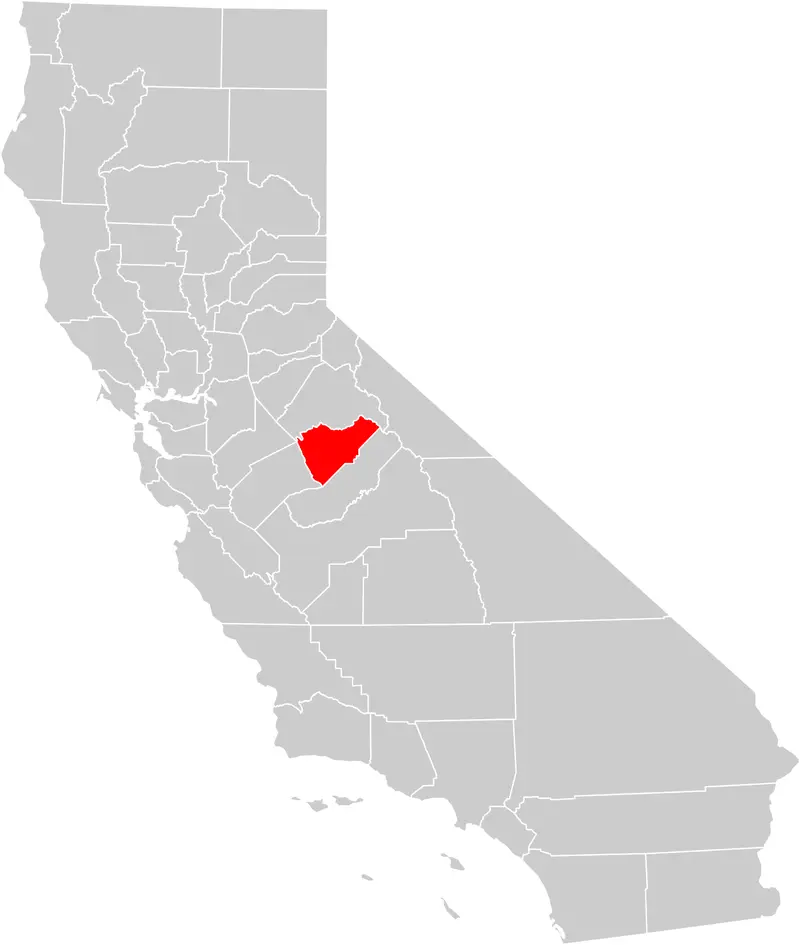 Map: California County Map Mariposa County Highlighted