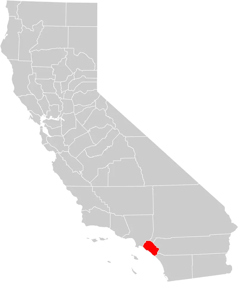 Map: California County Map Orange County Highlighted