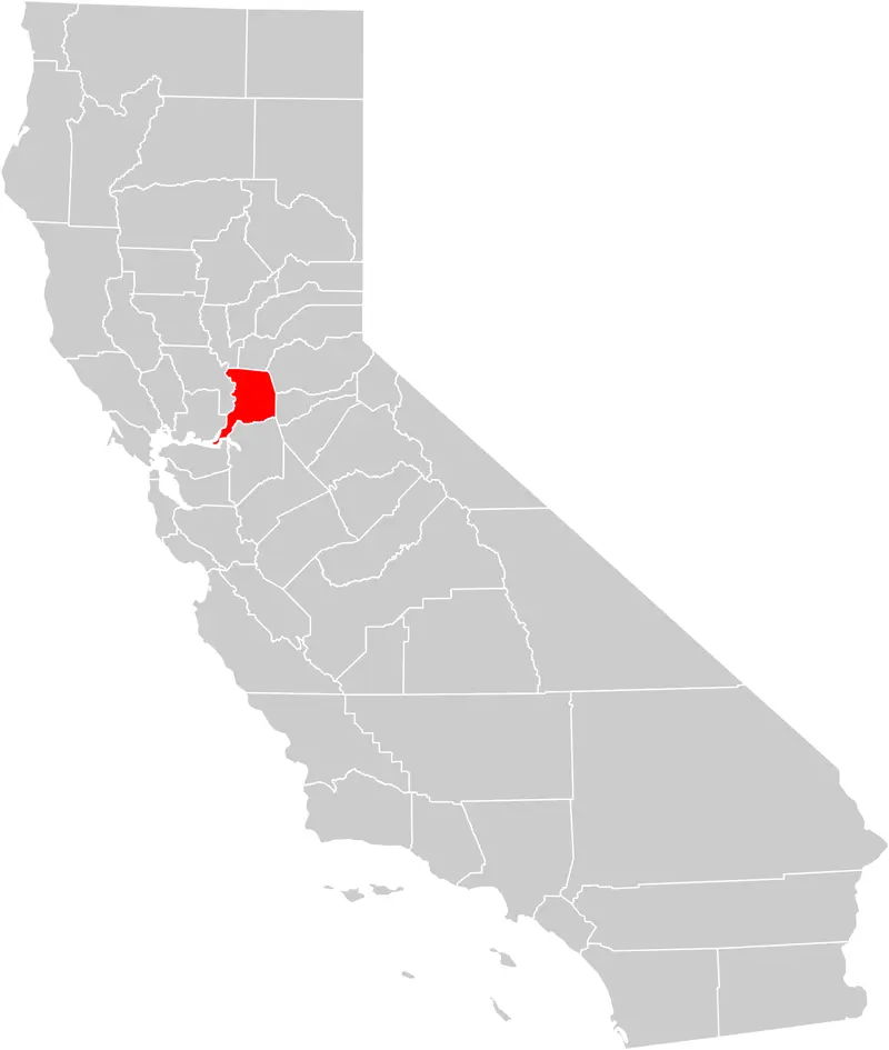 Map: California County Map Sacramento County Highlighted