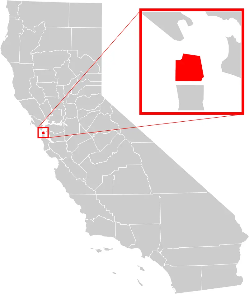 Map: California County Map San Francisco County Enlarged